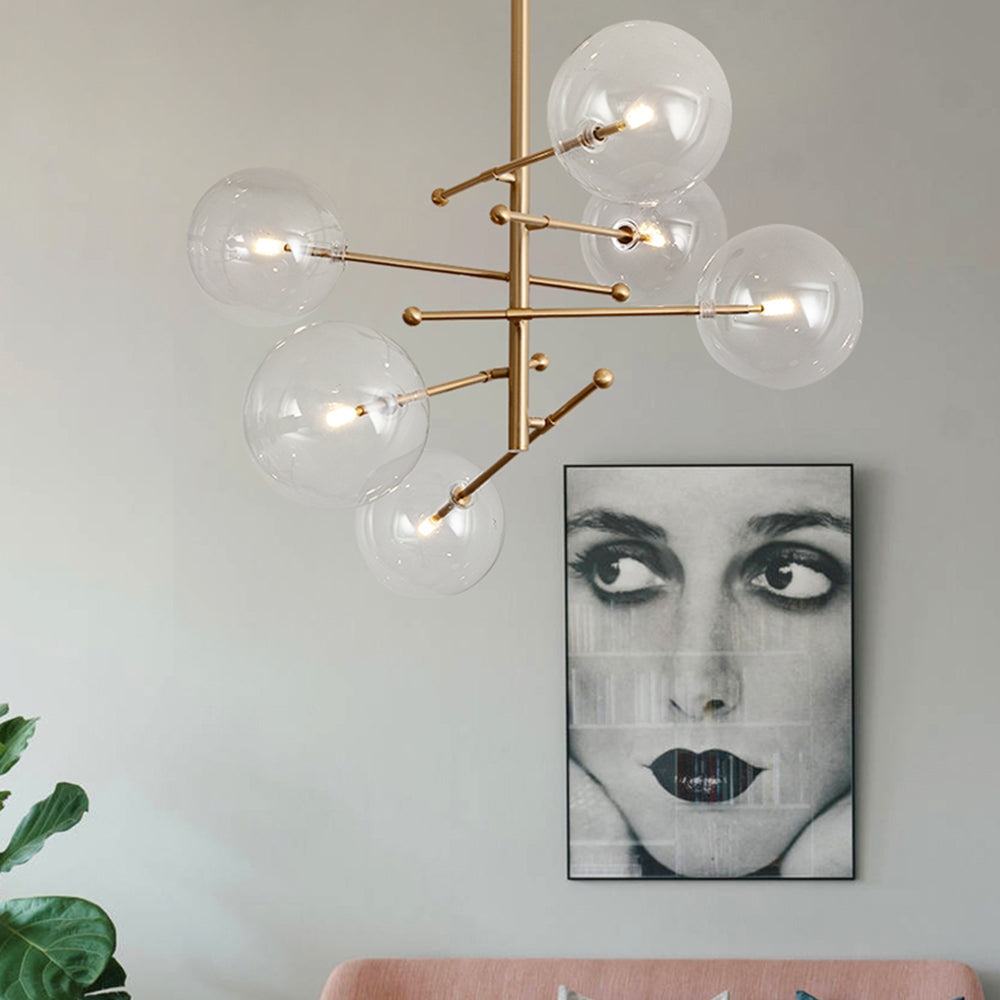 Valentina Luxus Pendelleuchte Wohnzimmer/Esszimmer Schwarz Glas