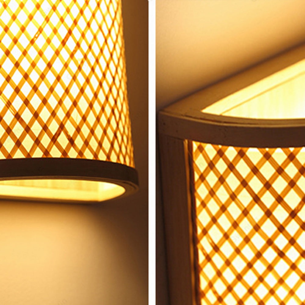 Muto Design LED Wandleuchte Innen Treppenhaus/Wohnzimmer Rattan