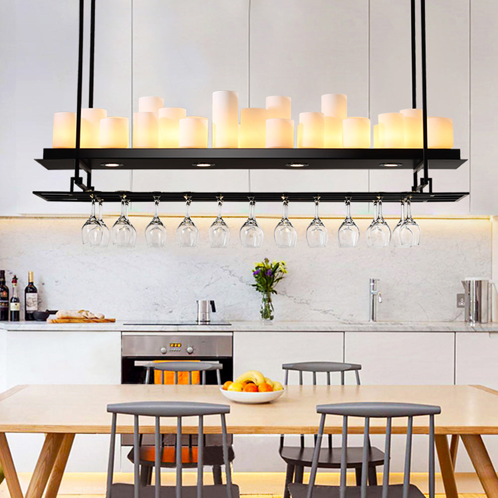 Silva Design LED Pendelleuchte Wohnzimmer/Esszimmer Weiß/Schwarz Glas