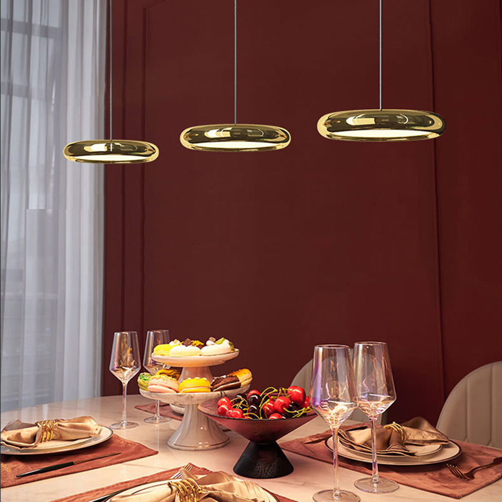 Arisha Modern LED Pendelleuchte Ring Esstisch, 3 Farbe, Metall Acryl