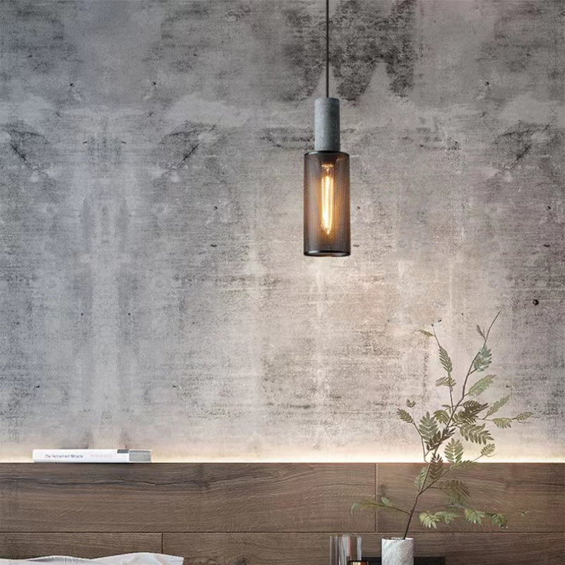 Arisha LED Design Pendelleuchte Wohnzimmer Industrial, Schwarz, Cement Metall