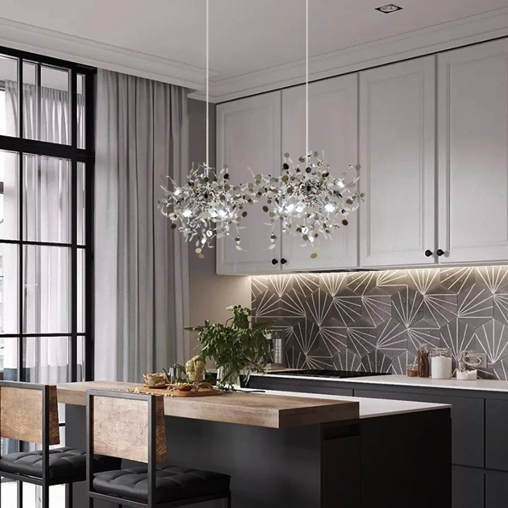 Olivia Morden LED Kronleuchter Gold/Silber Sputnik Ess/Wohnzimmer Metall
