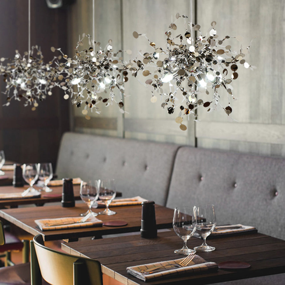 Olivia Morden LED Kronleuchter Gold/Silber Sputnik Ess/Wohnzimmer Metall