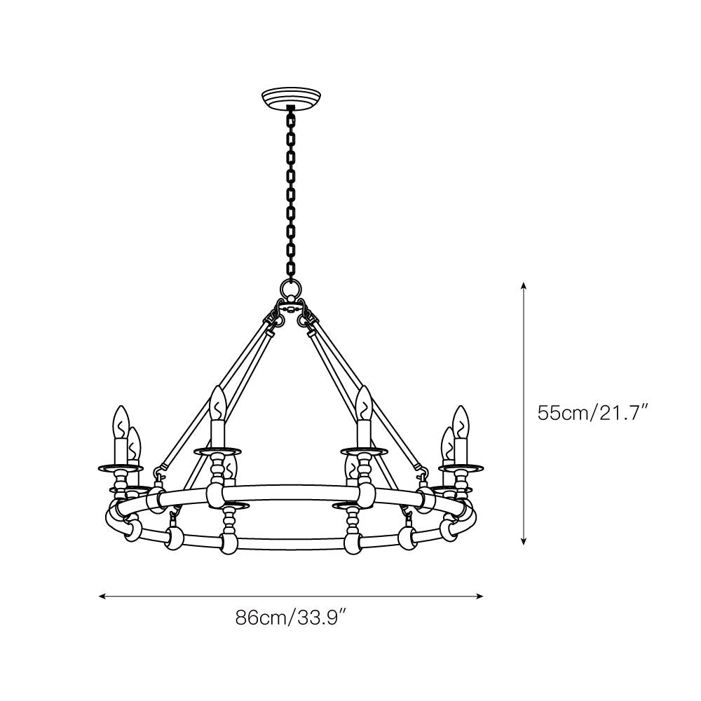 Unite Vintage Industrie Rund Gold Kronleuchter-Letslighting