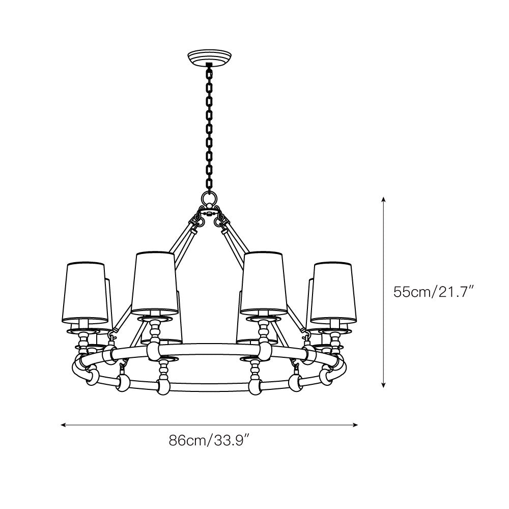 Unite Vintage Industrie Rund Gold Kronleuchter-Letslighting