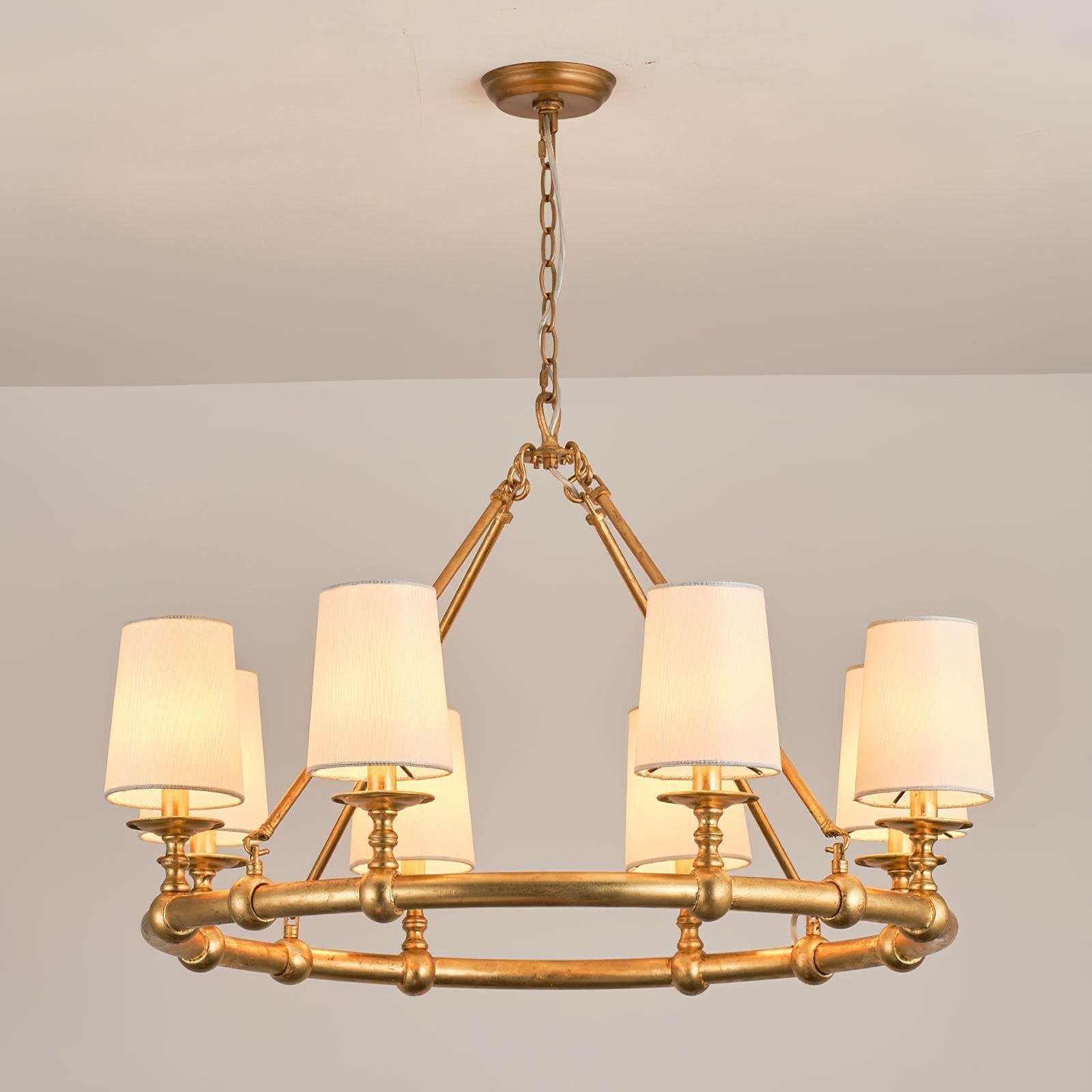 Unite Vintage Industrie Rund Gold Kronleuchter-Letslighting