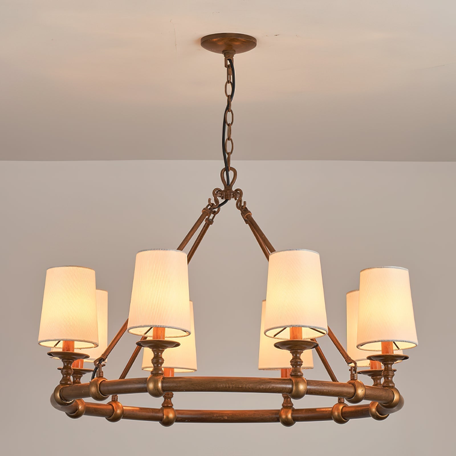 Unite Vintage Industrie Rund Gold Kronleuchter-Letslighting