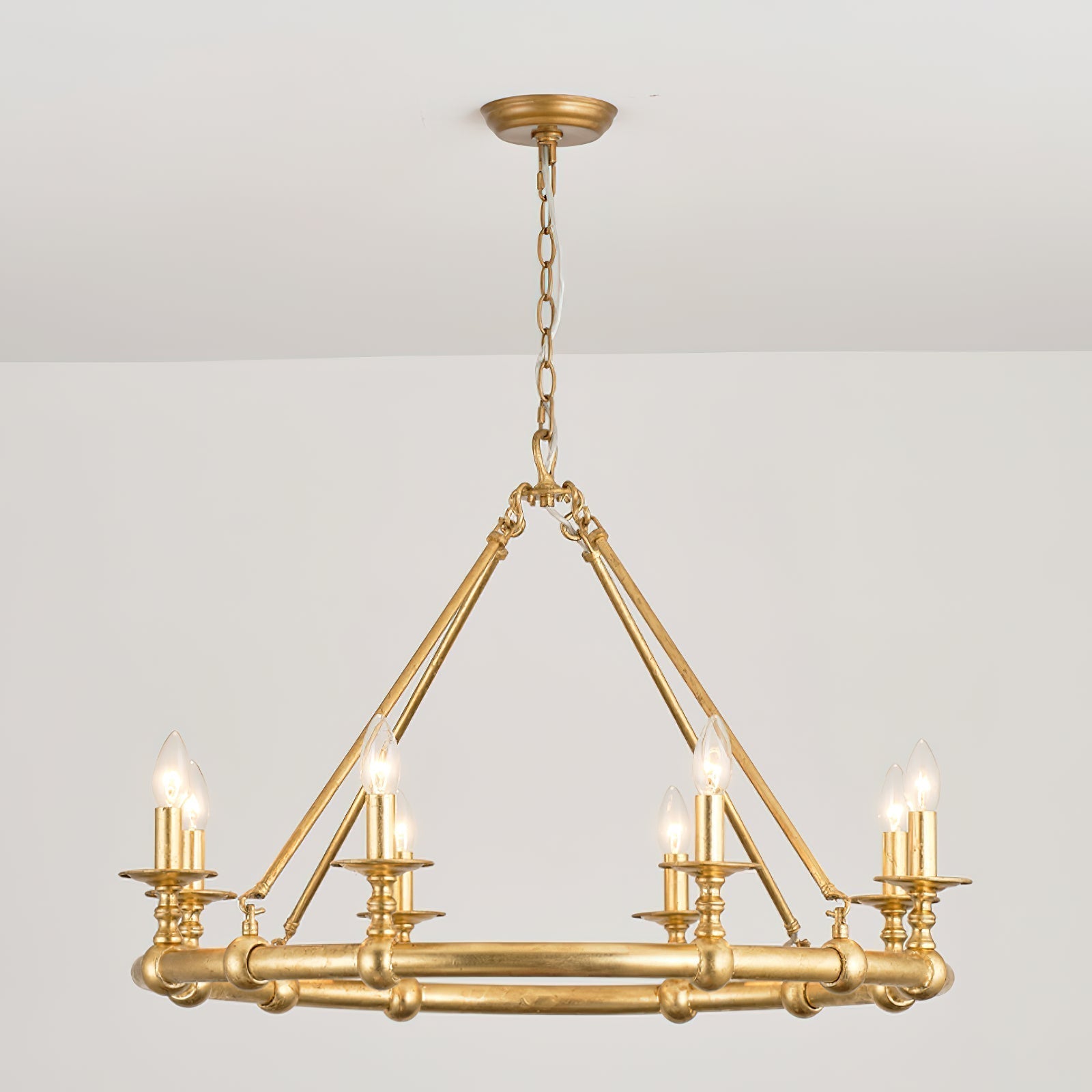 Unite Vintage Industrie Rund Gold Kronleuchter-Letslighting