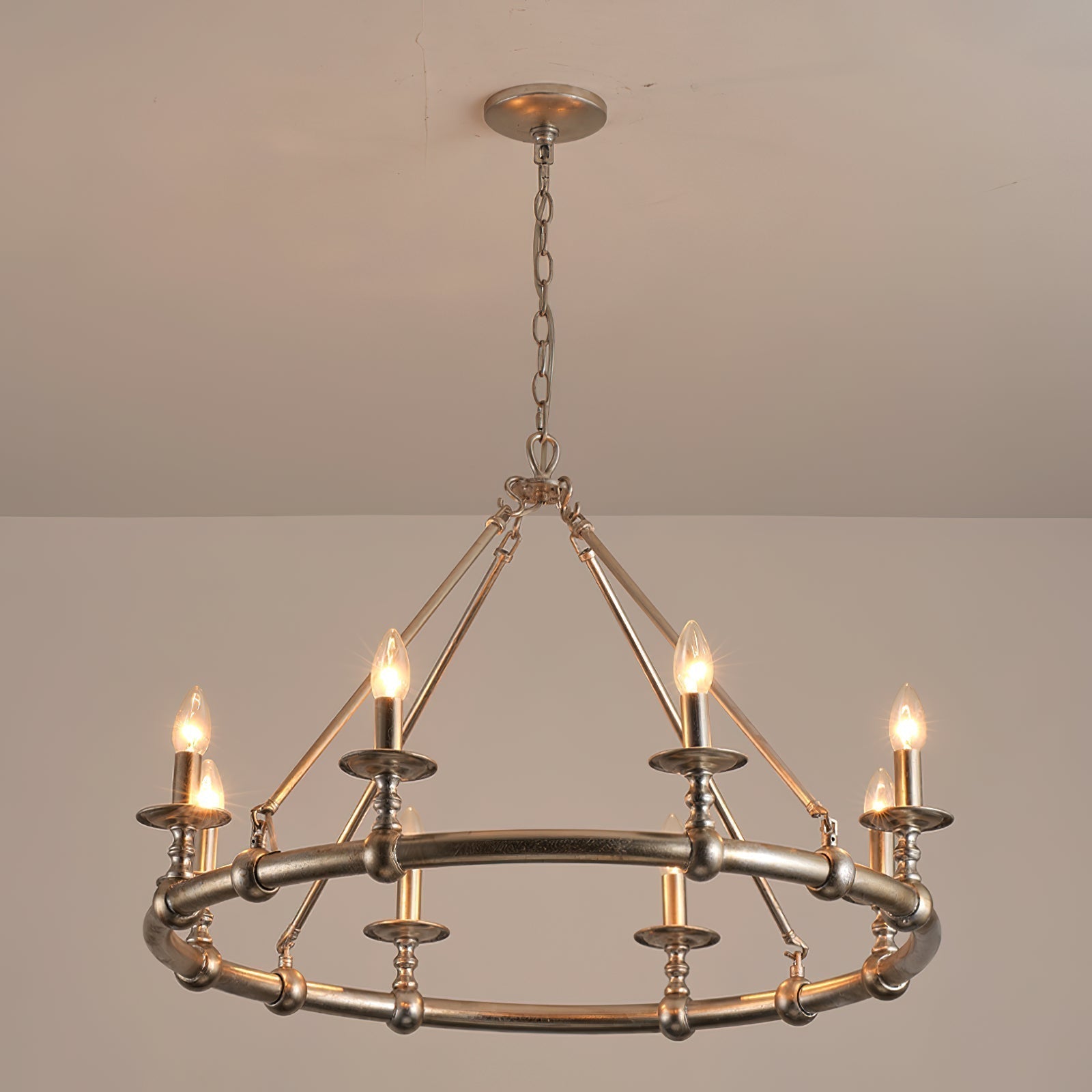 Unite Vintage Industrie Rund Gold Kronleuchter-Letslighting
