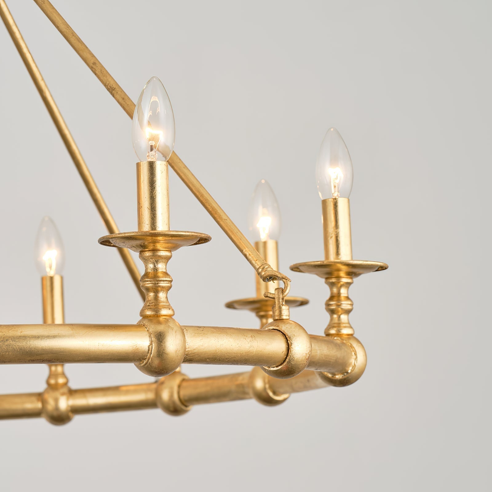 Unite Vintage Industrie Rund Gold Kronleuchter-Letslighting