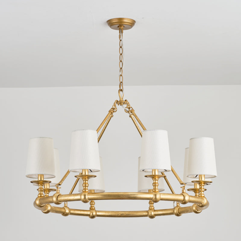 Unite Vintage Industrie Rund Gold Kronleuchter-Letslighting
