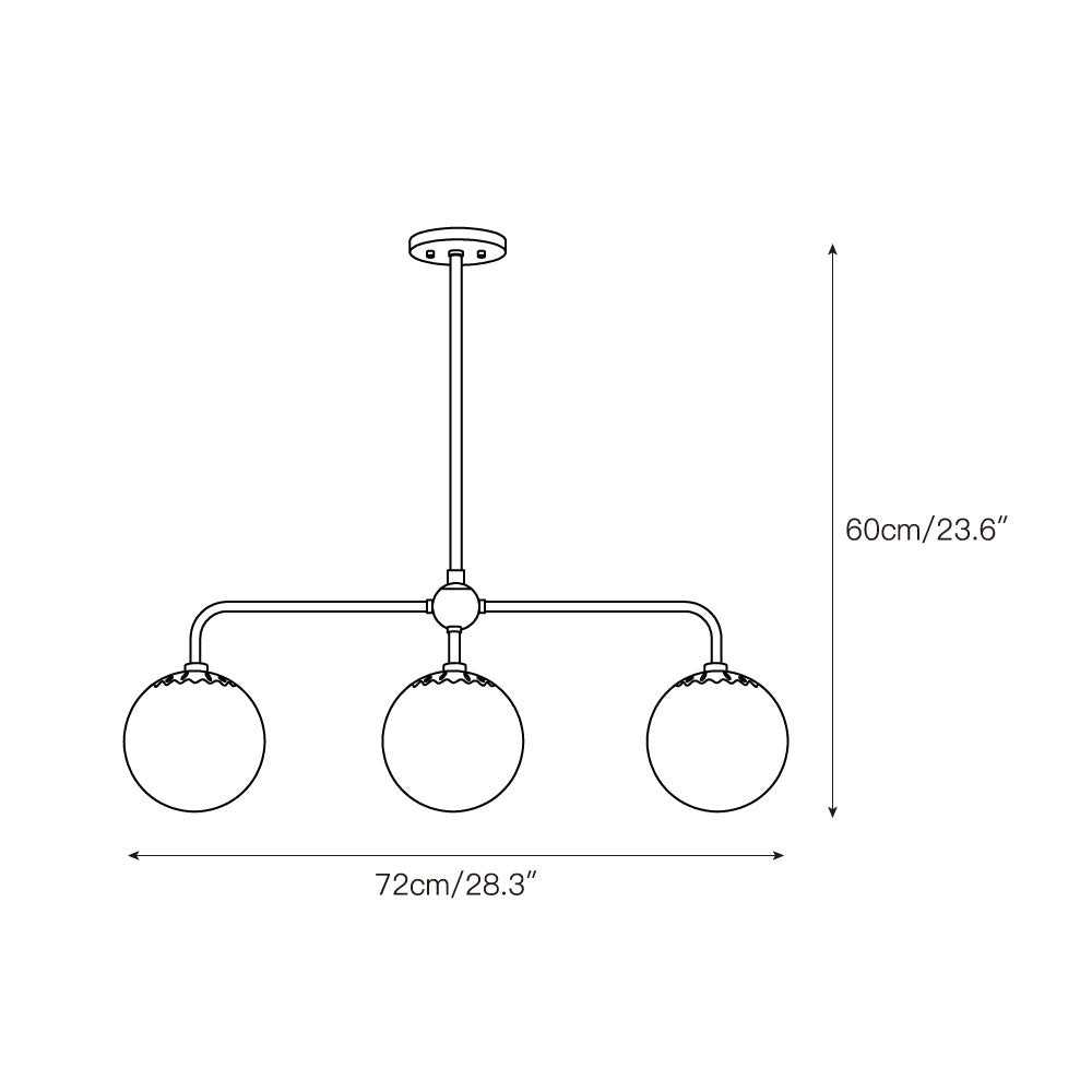 Yare Kugel Chrom Glas Pendelleuchte-Letslighting
