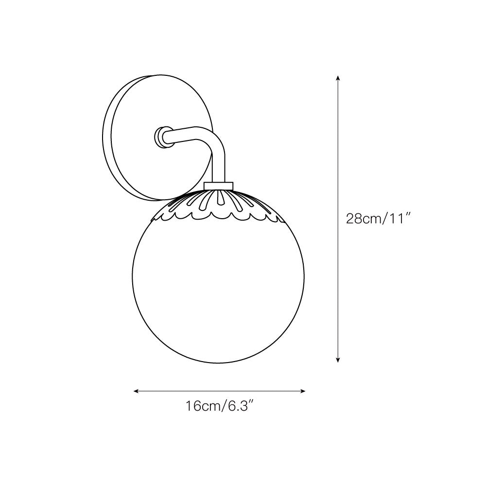 Aegis Modern Minimalist Globe Brass Glass Sconce Wall Lamp - Letslighting