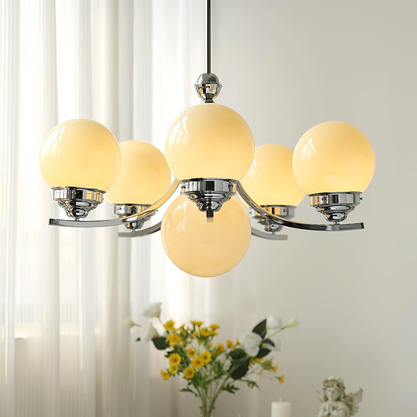 Lustra Kronleuchter Kugel Chrom Modern 5-armig-Letslighting