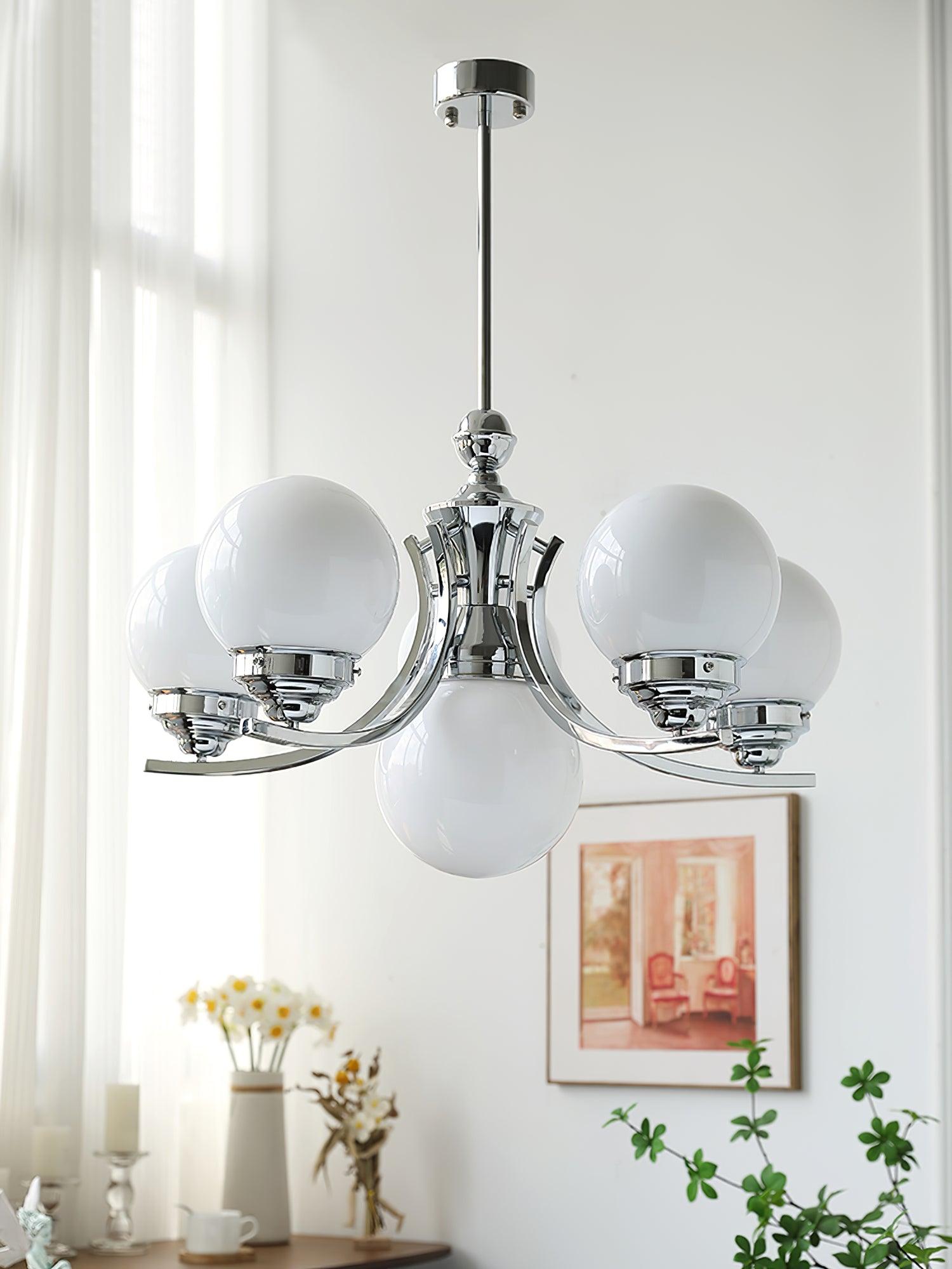 Lustra Kronleuchter Kugel Chrom Modern 5-armig-Letslighting