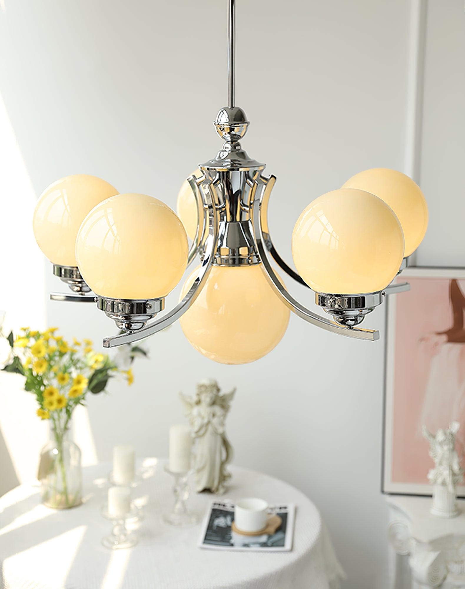 Lustra Kronleuchter Kugel Chrom Modern 5-armig-Letslighting