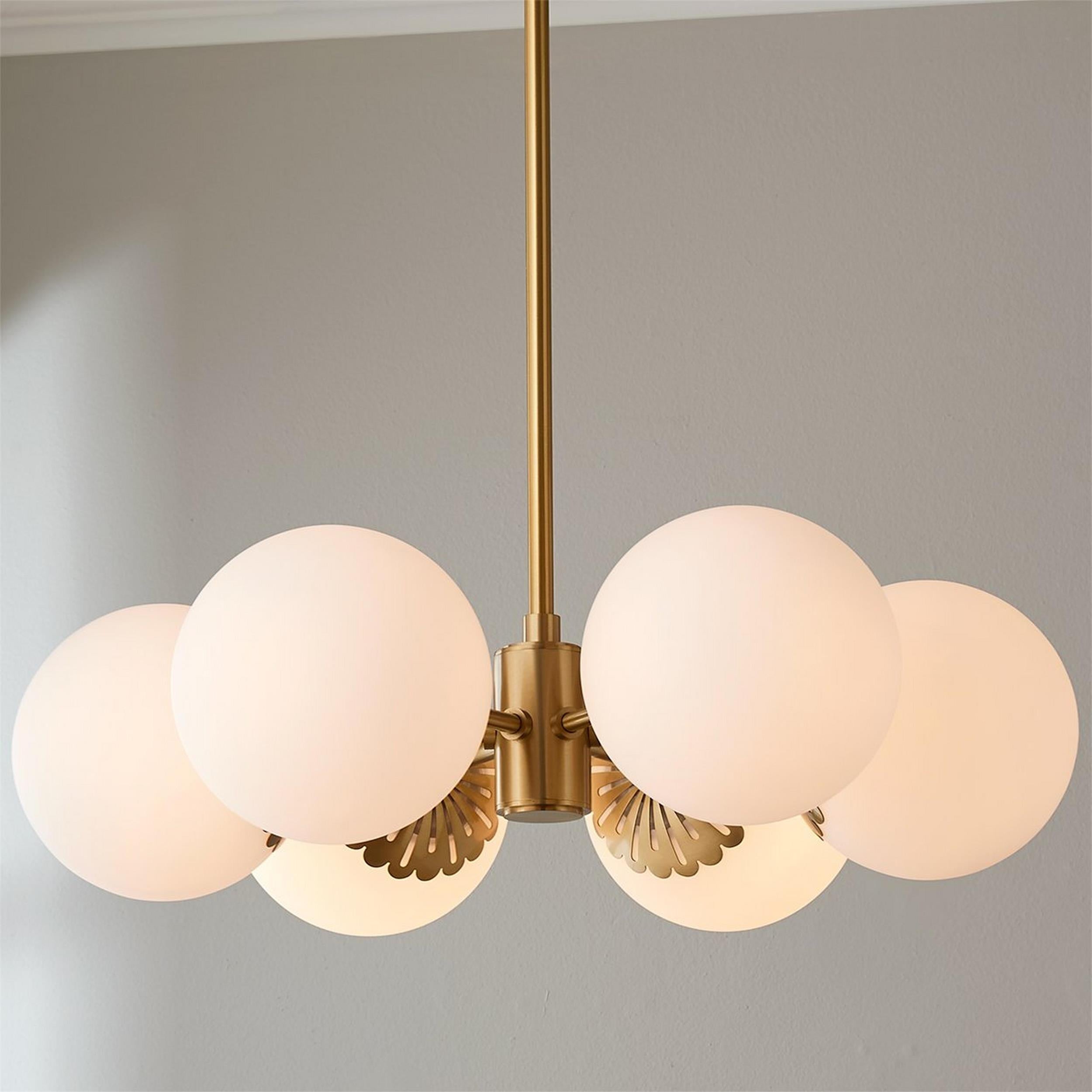 Whisper Modern Minimalist Globe Brass Glass Chandelier - Letslighting