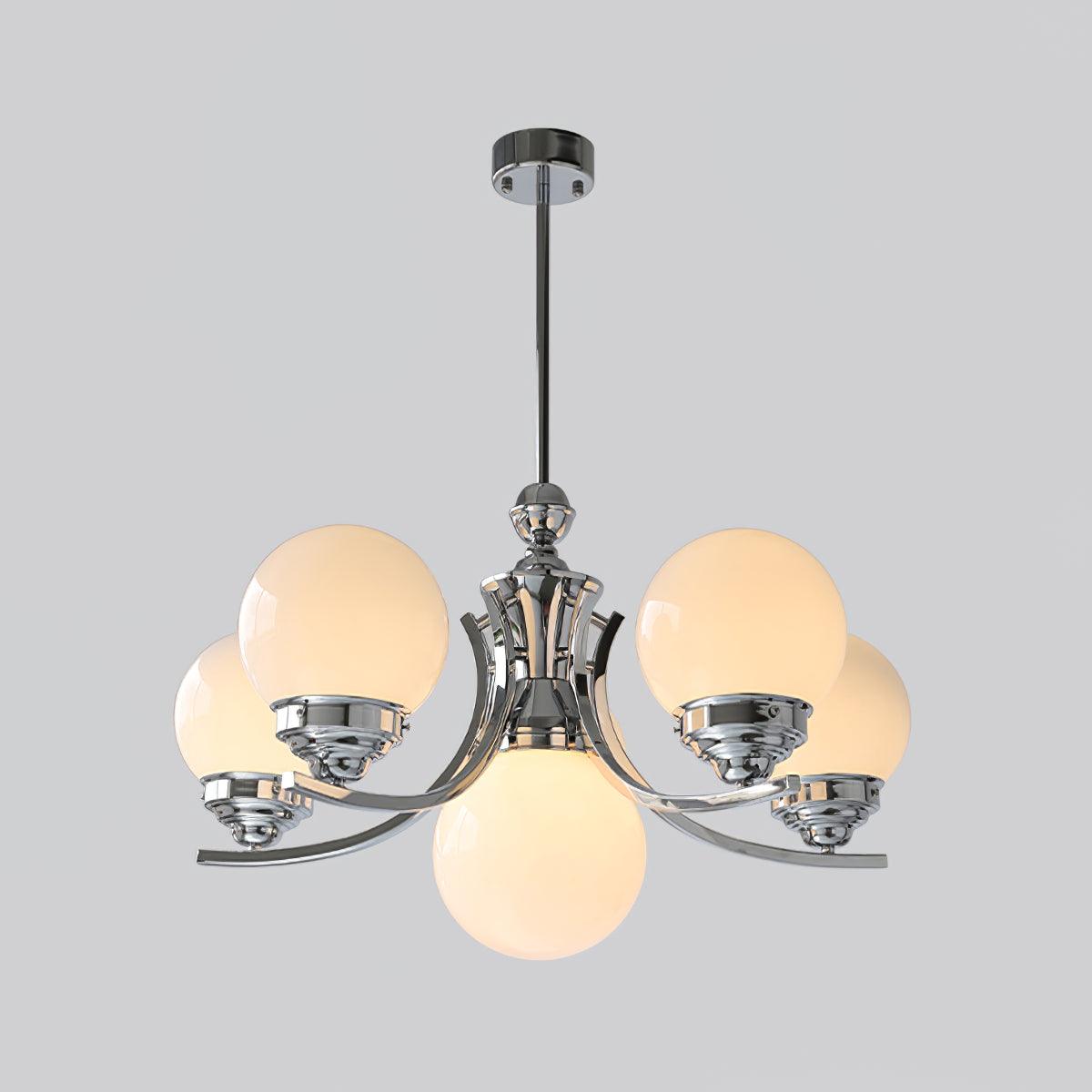 Lustra Kronleuchter Kugel Chrom Modern 5-armig-Letslighting