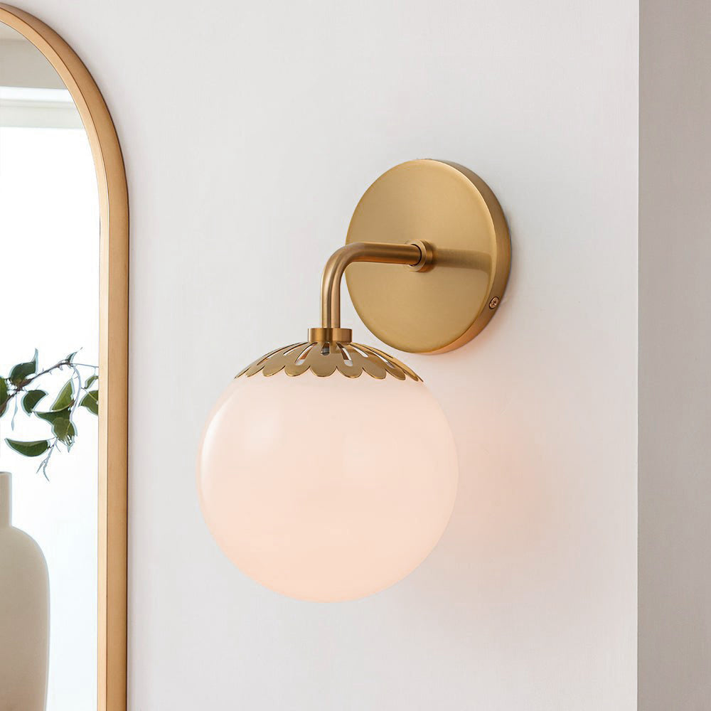 Aegis Modern Minimalist Globe Brass Glass Sconce Wall Lamp - Letslighting