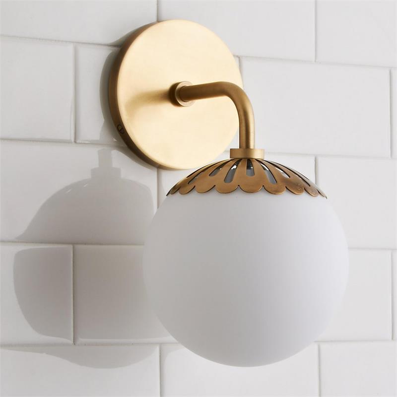 Aegis Modern Minimalist Globe Brass Glass Sconce Wall Lamp - Letslighting