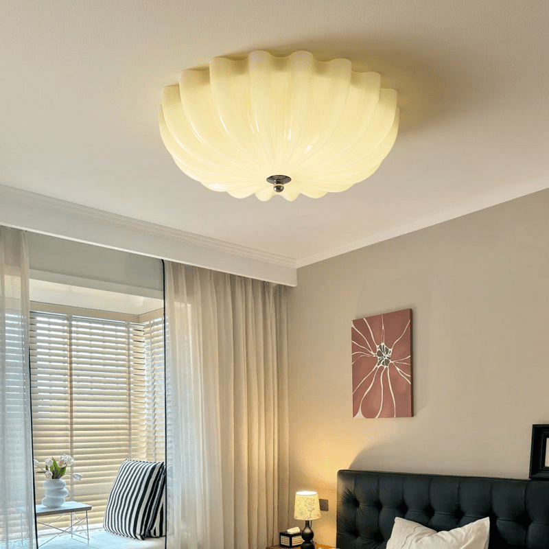 Zerinos Premium Nordic Art Muschel Holz Glas Deckenleuchte-Letslighting