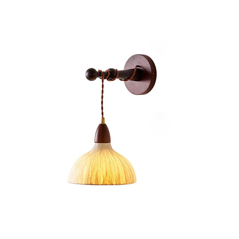 Sona Wandleuchte Reispapierschirm Holzarm-Letslighting