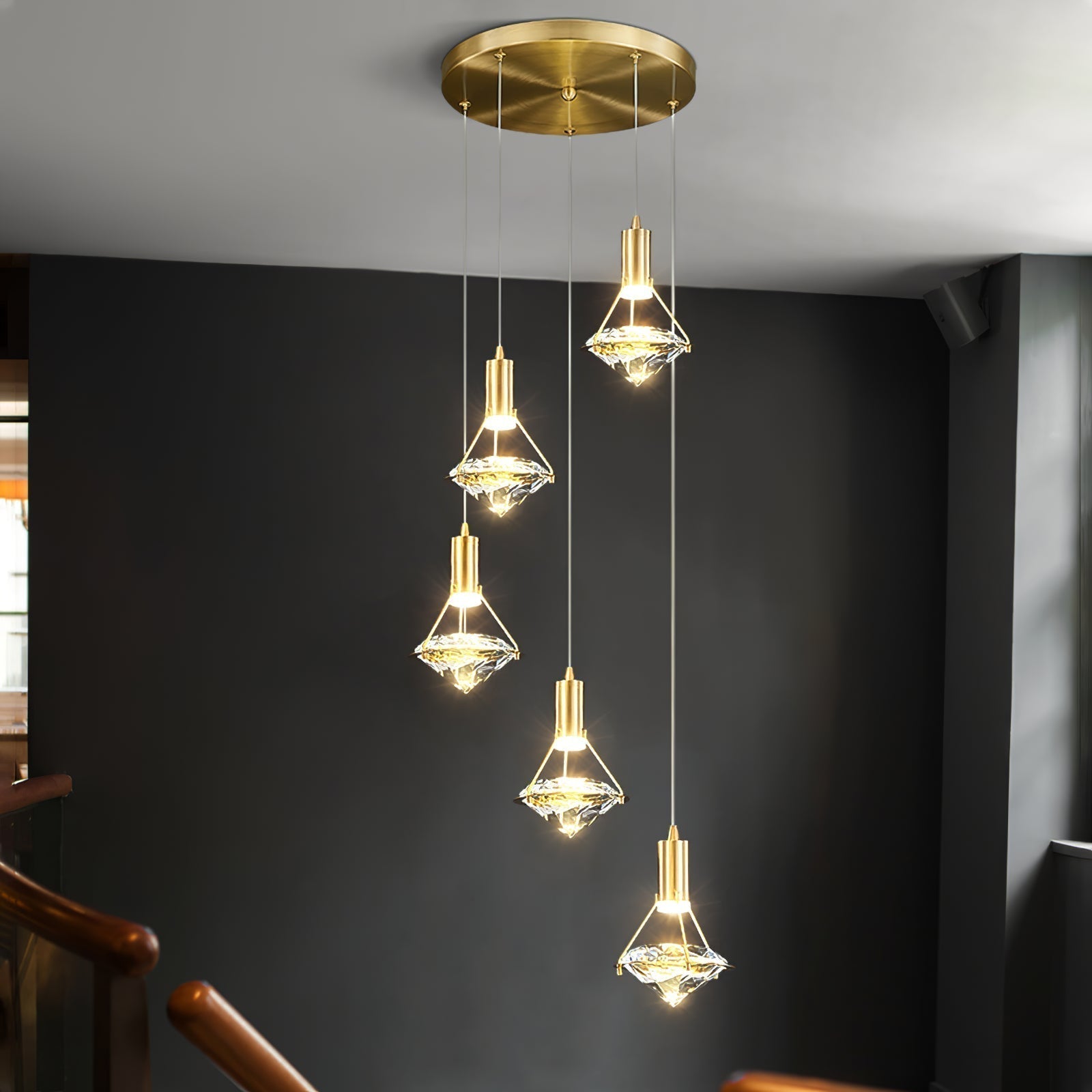 Elysianire Messing Kristall Elegant Pendelleuchte-Letslighting