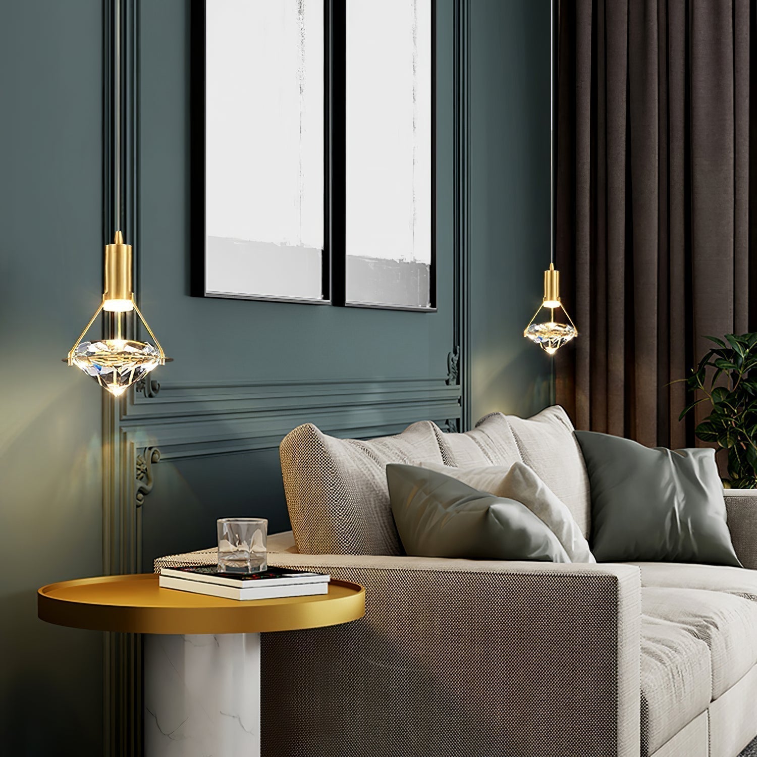 Elysianire Messing Kristall Elegant Pendelleuchte-Letslighting