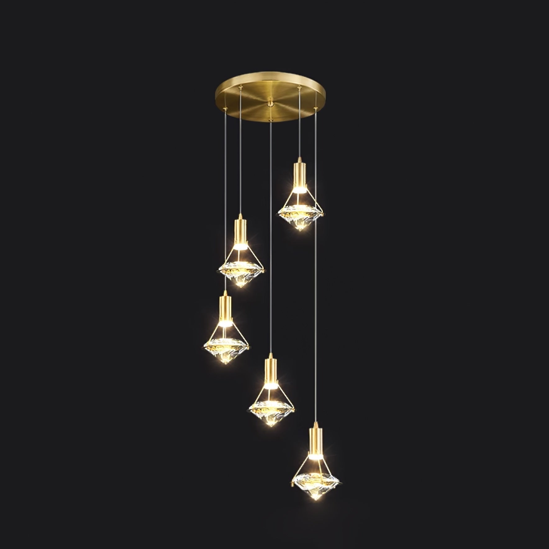 Elysianire Messing Kristall Elegant Pendelleuchte-Letslighting