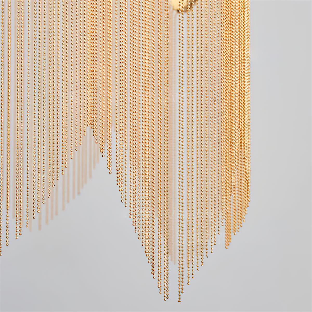 Pendelleuchte Blumenblatt Stoffschirm Fransen Bohemian-Letslighting