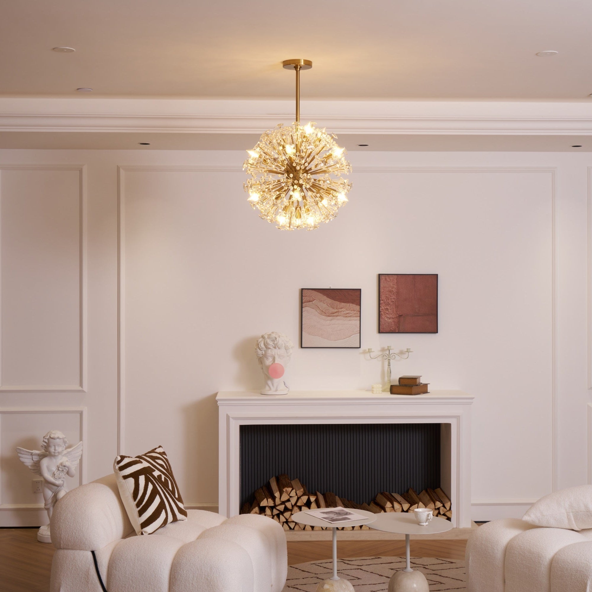 Aurora Chandelier Dickinson Gold Crystal Starburst - Neutralighting