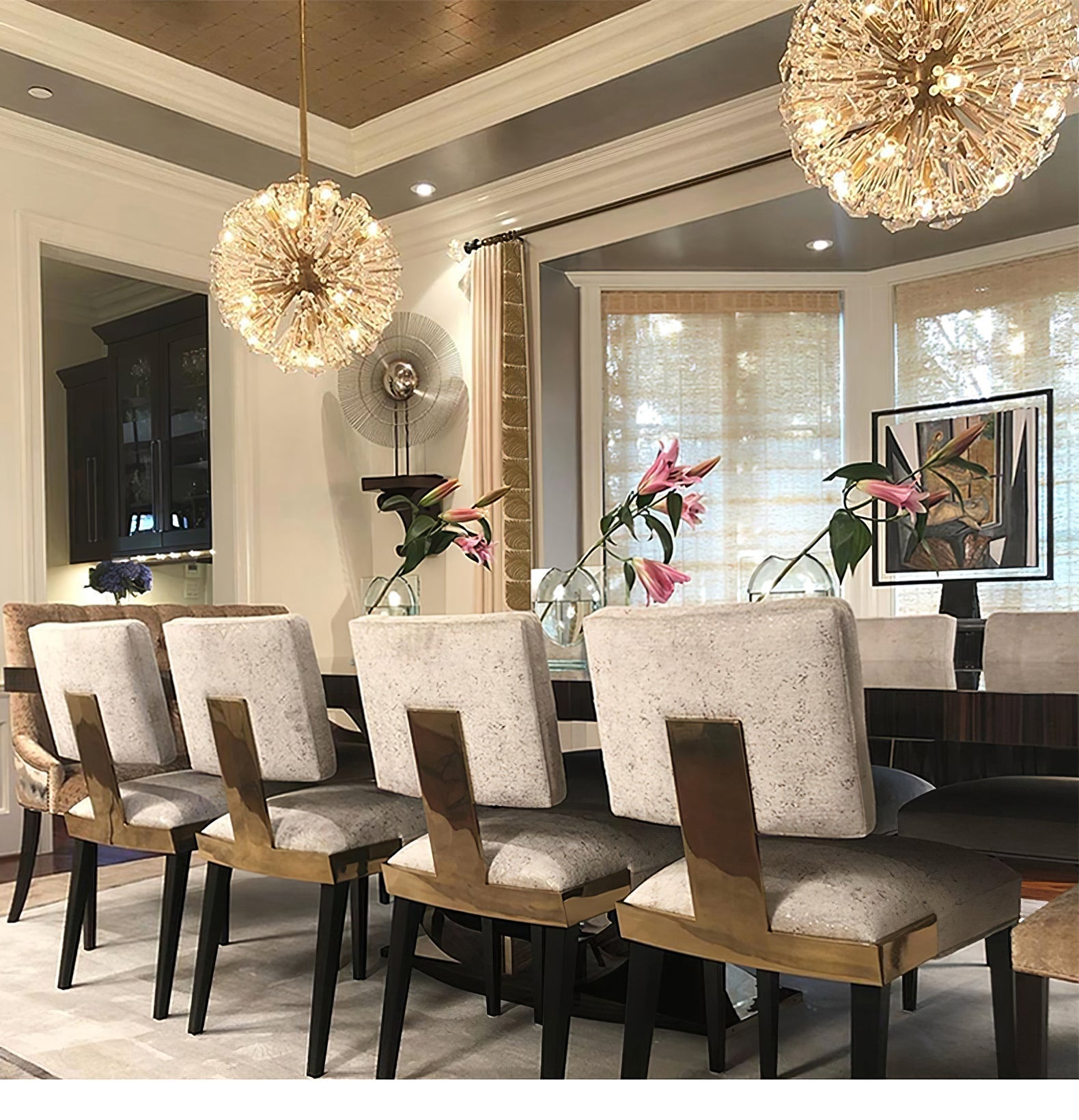 Aurora Chandelier Dickinson Gold Crystal Starburst - Neutralighting