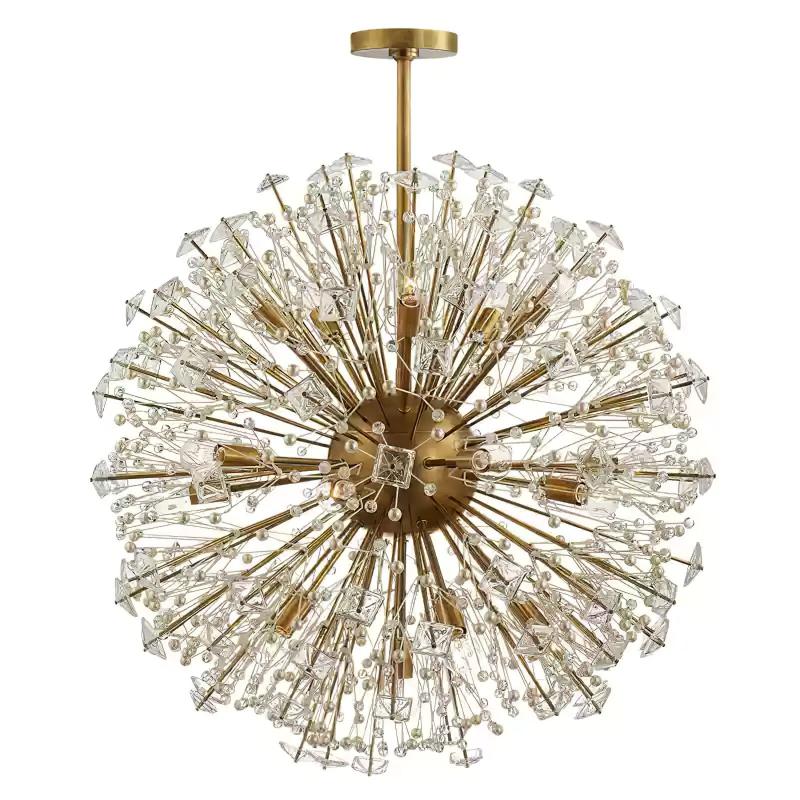 Aurora Chandelier Dickinson Gold Crystal Starburst - Neutralighting