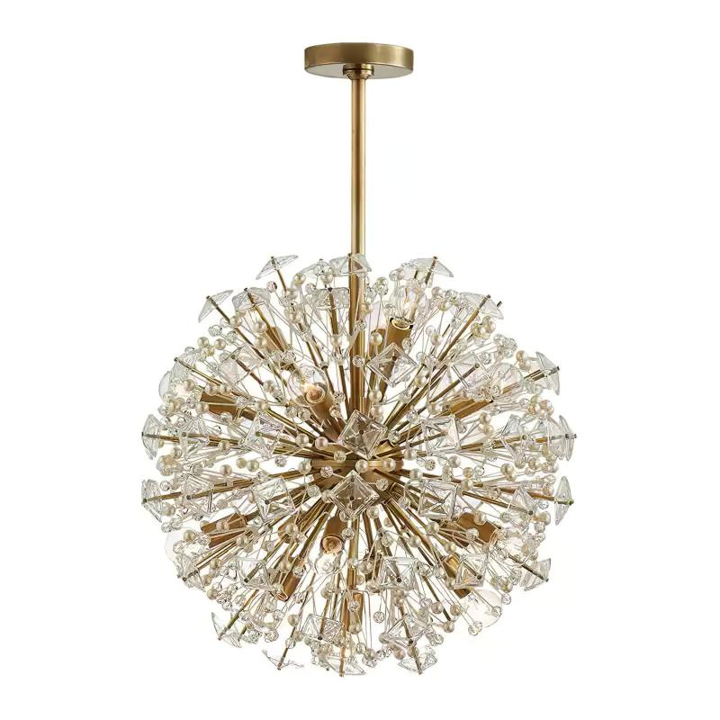 Aurora Chandelier Dickinson Gold Crystal Starburst - Neutralighting