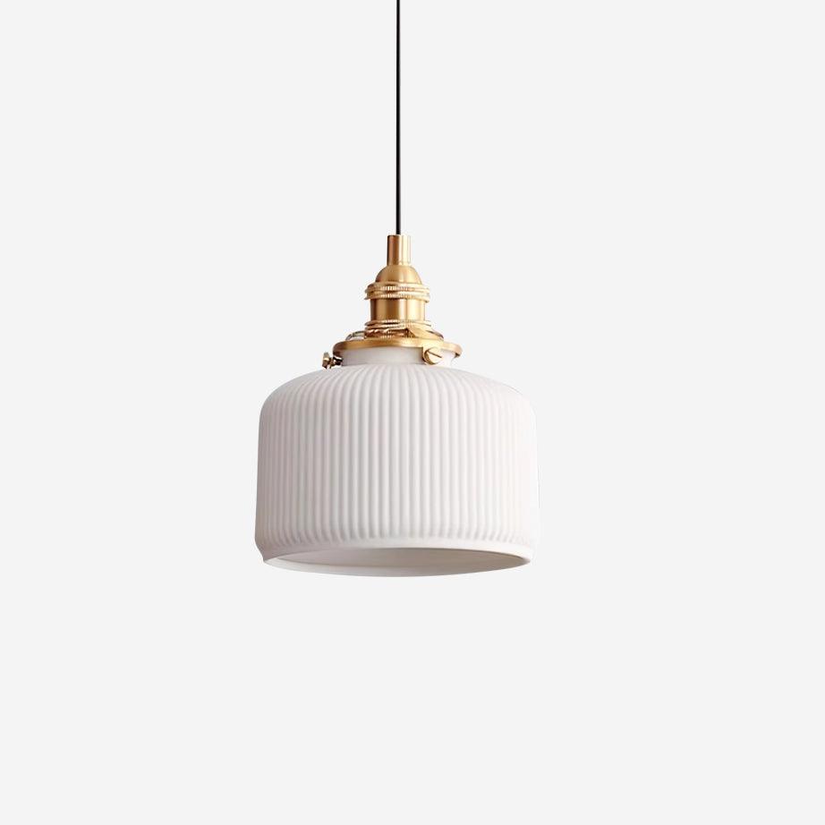 Pendelleuchte Gerippter Keramikschirm Gold-Letslighting