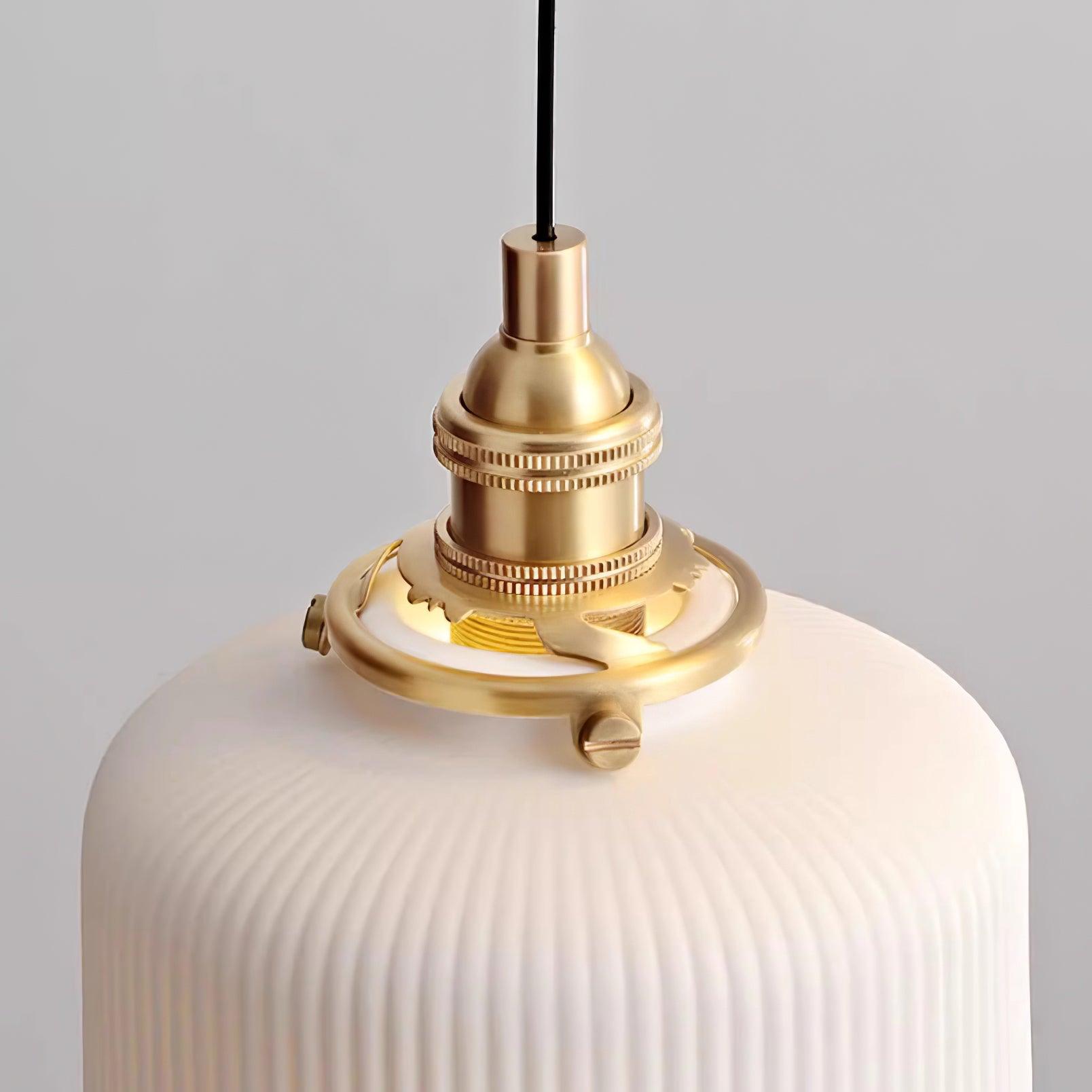 Pendelleuchte Gerippter Keramikschirm Gold-Letslighting