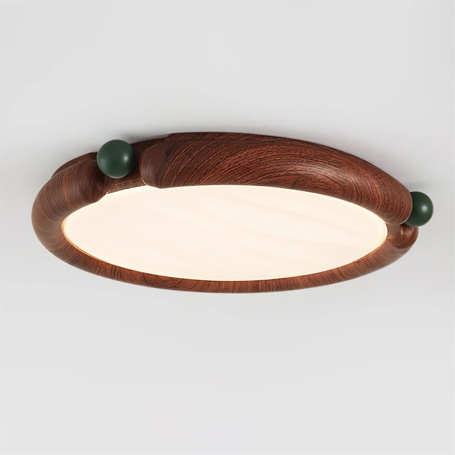 Ceiling Light Round Panel Walnut A/B Model - Letslighting