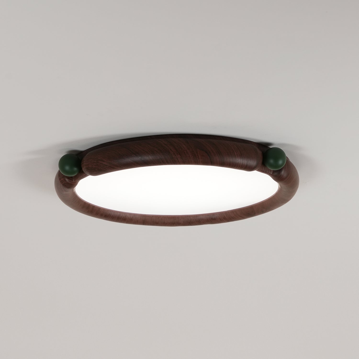 Ceiling Light Round Panel Walnut A/B Model - Letslighting
