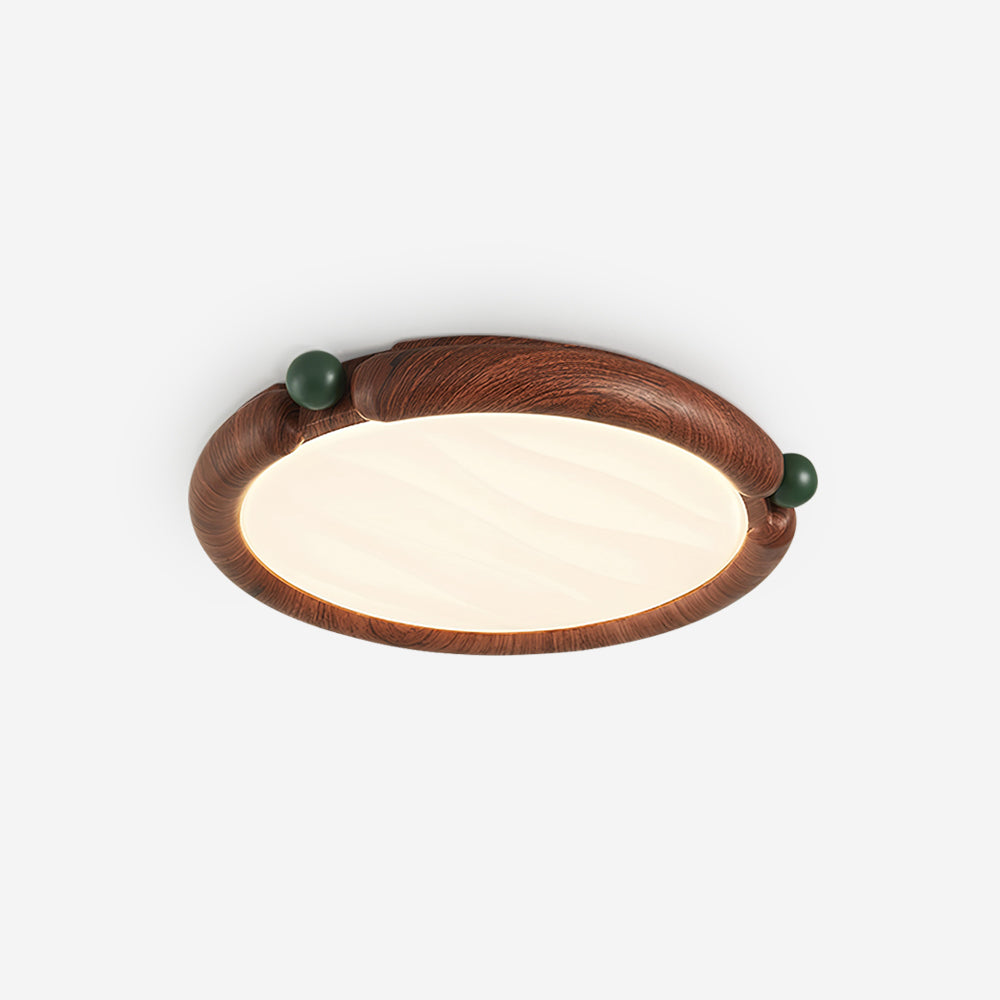Ceiling Light Round Panel Walnut A/B Model - Letslighting