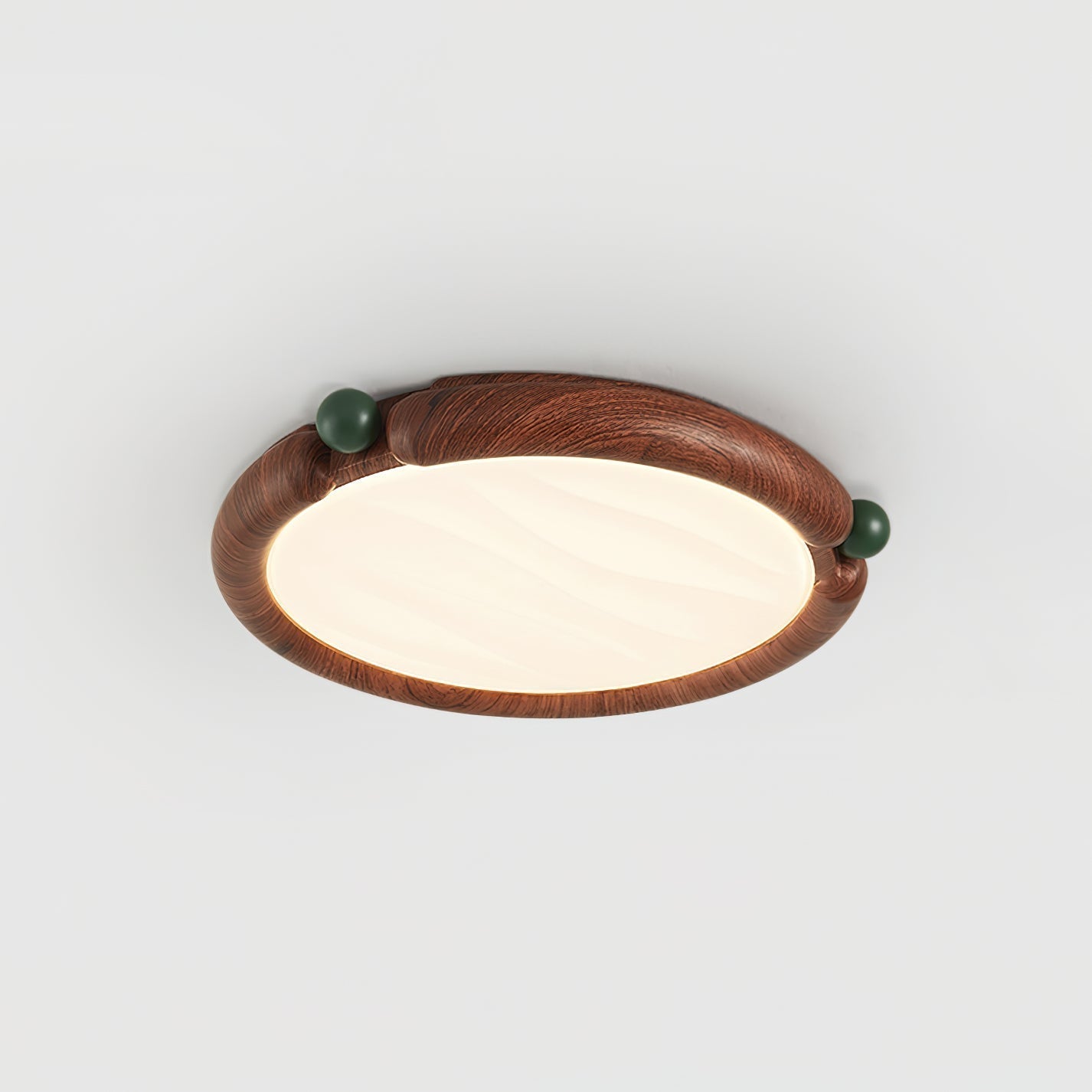 Ceiling Light Round Panel Walnut A/B Model - Letslighting
