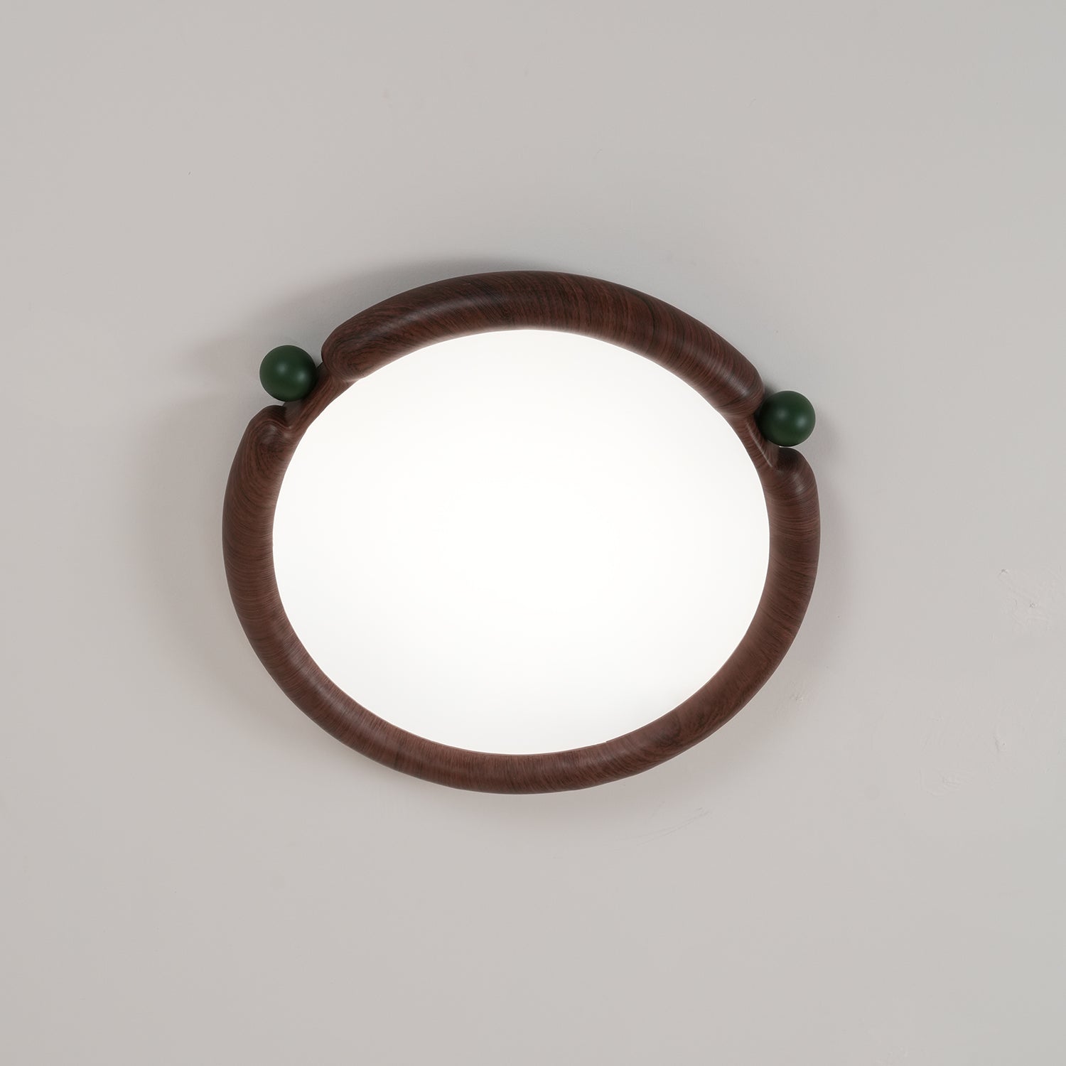 Ceiling Light Round Panel Walnut A/B Model - Letslighting