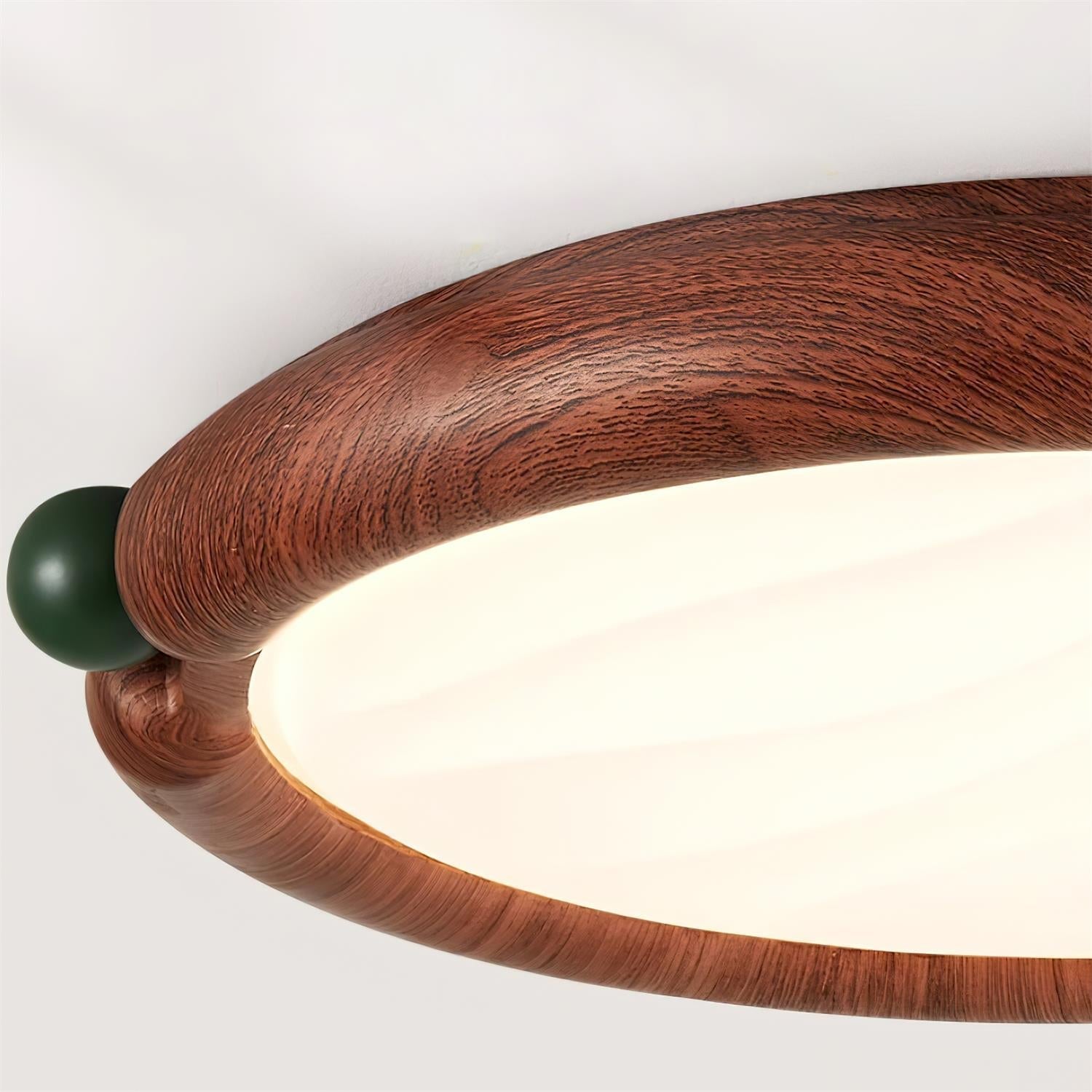 Ceiling Light Round Panel Walnut A/B Model - Letslighting