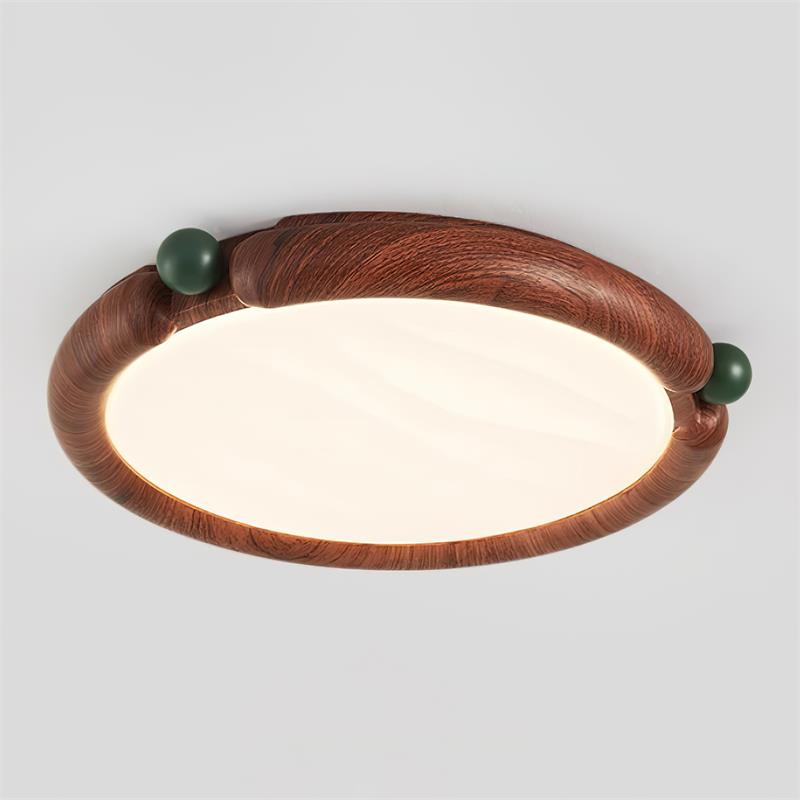 Ceiling Light Round Panel Walnut A/B Model - Letslighting