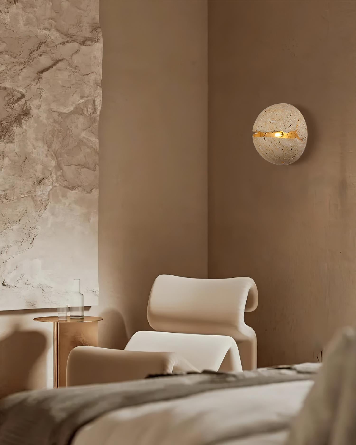 Dinosaur Egg Travertine Wall Lamp - Letslighting