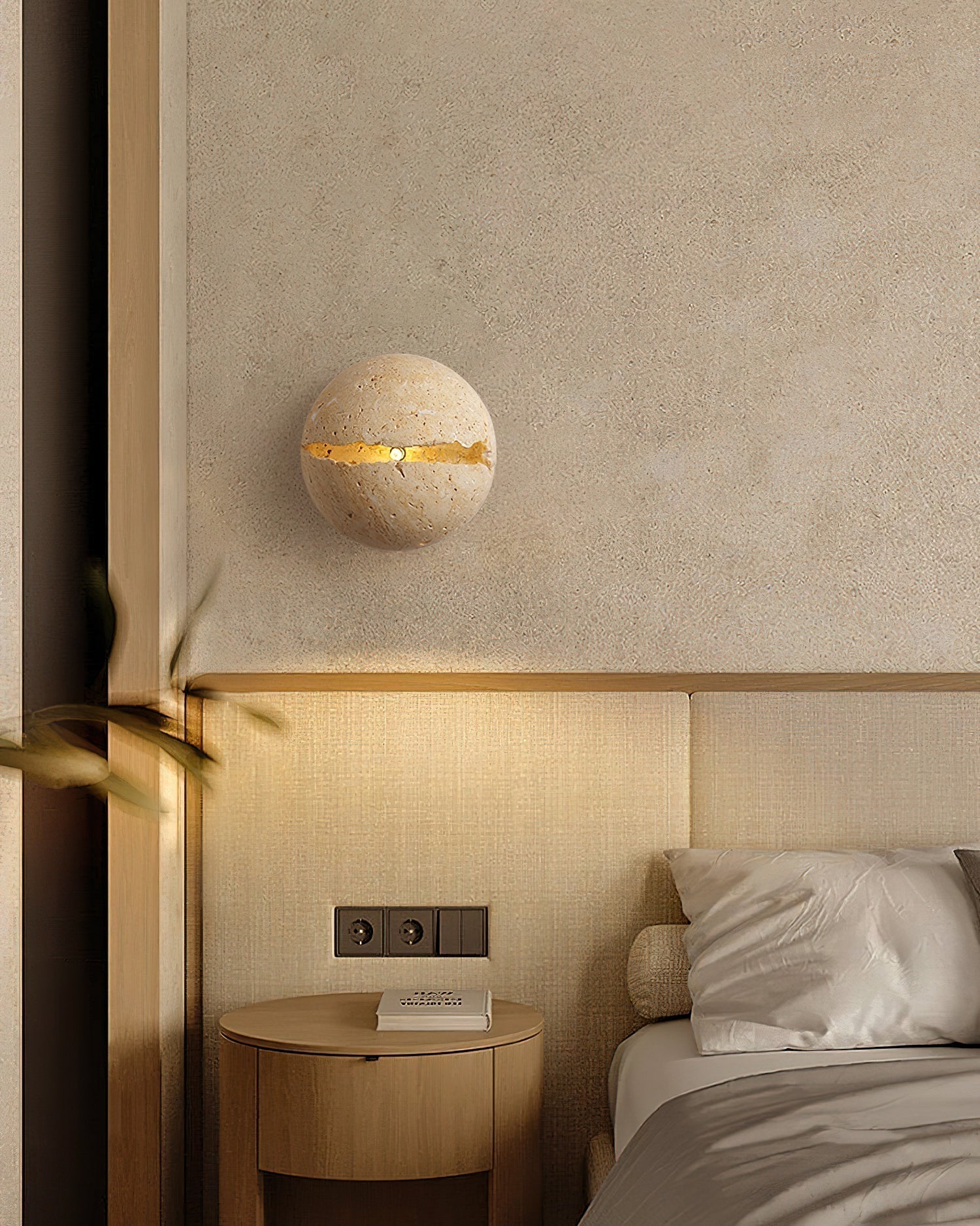Dinosaur Egg Travertine Wall Lamp - Letslighting