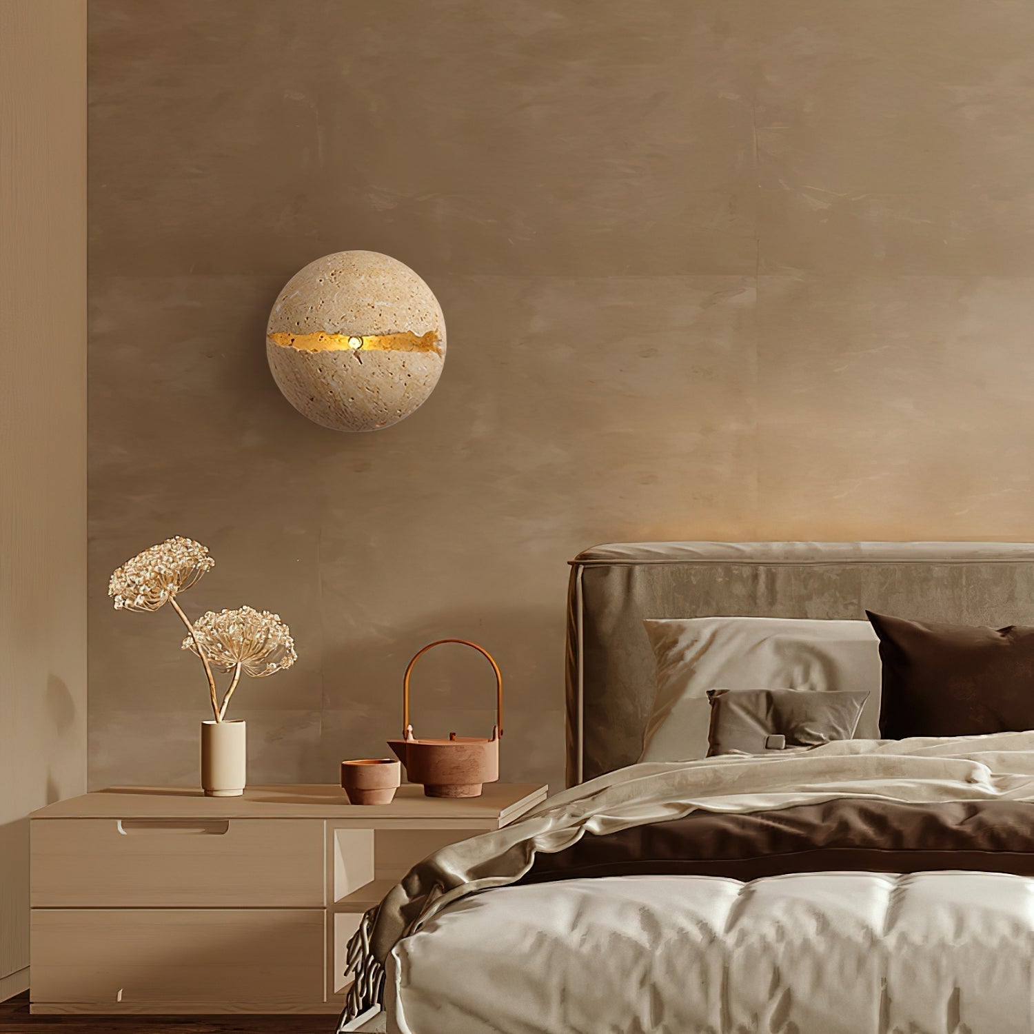 Dinosaur Egg Travertine Wall Lamp - Letslighting