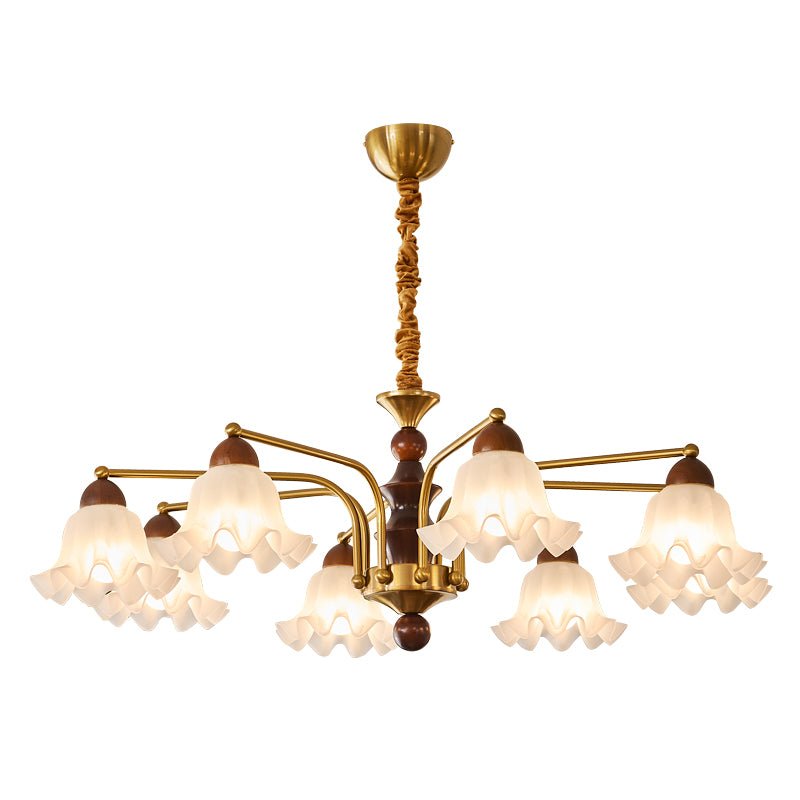 Lylaeen Eleganz Vintage Glas Holz Kronleuchter-Letslighting