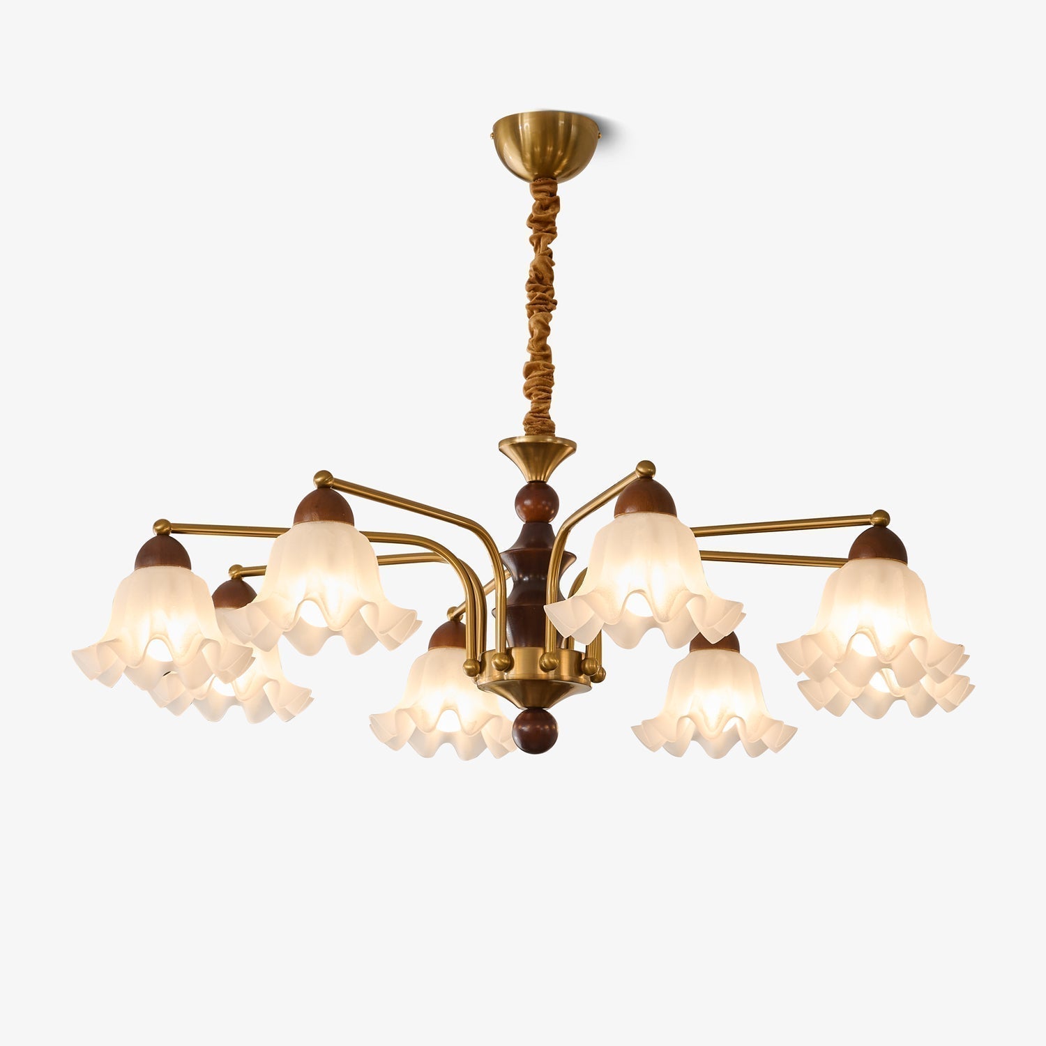 Lylaeen Eleganz Vintage Glas Holz Kronleuchter-Letslighting