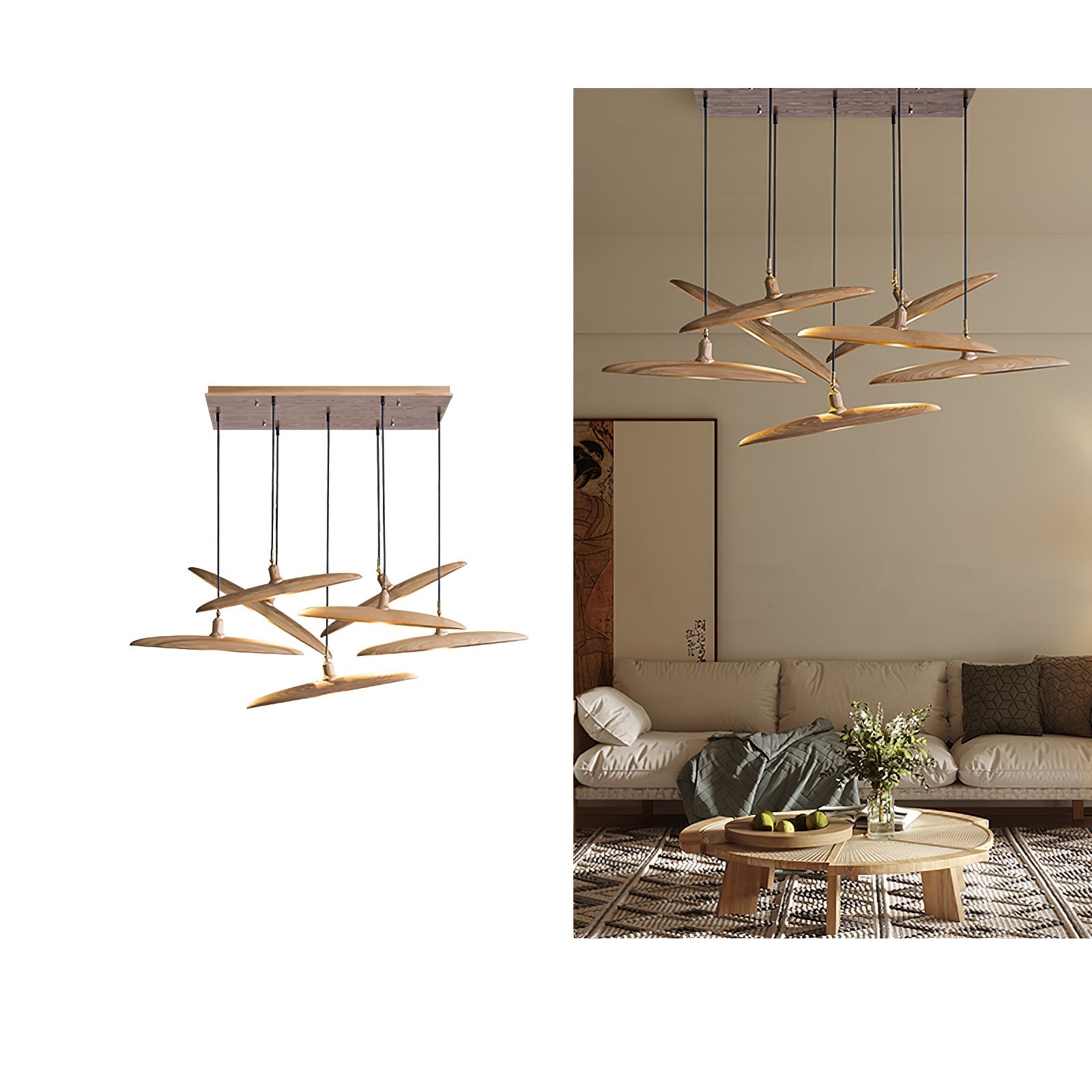 Zelirira Blade Holz Pendelleuchte-Letslighting
