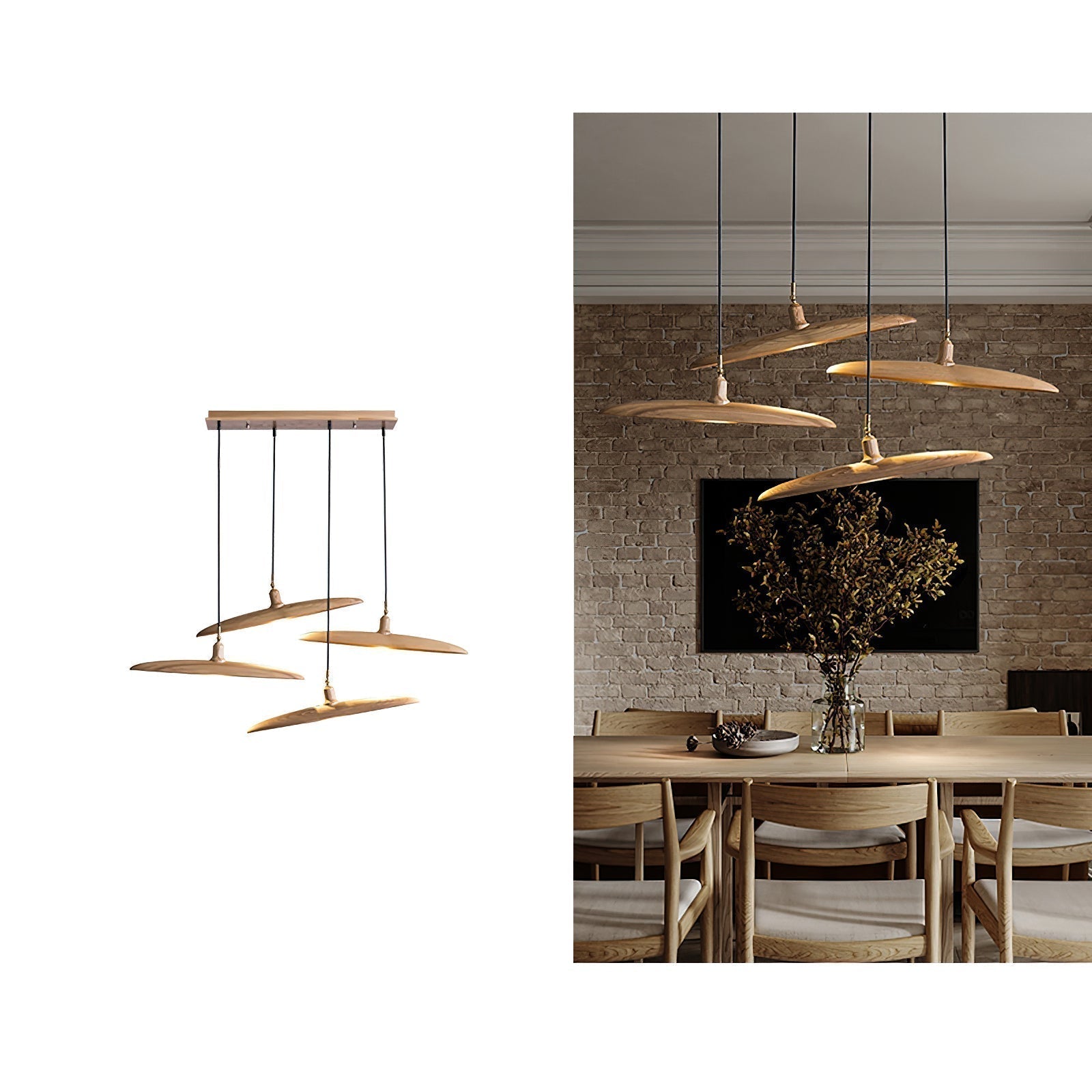 Zelirira Blade Holz Pendelleuchte-Letslighting